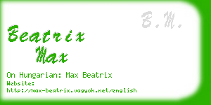 beatrix max business card